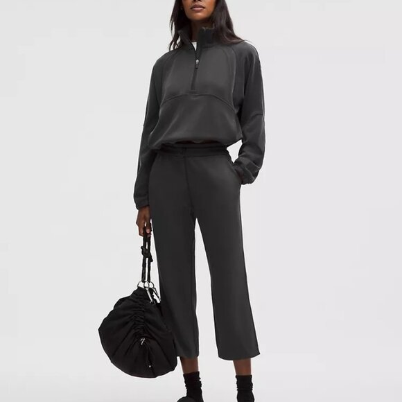 Lululemon Heathered Black Softstreme High-Rise Straight-Leg Cropped Pant, Size 2 - Picture 7 of 9